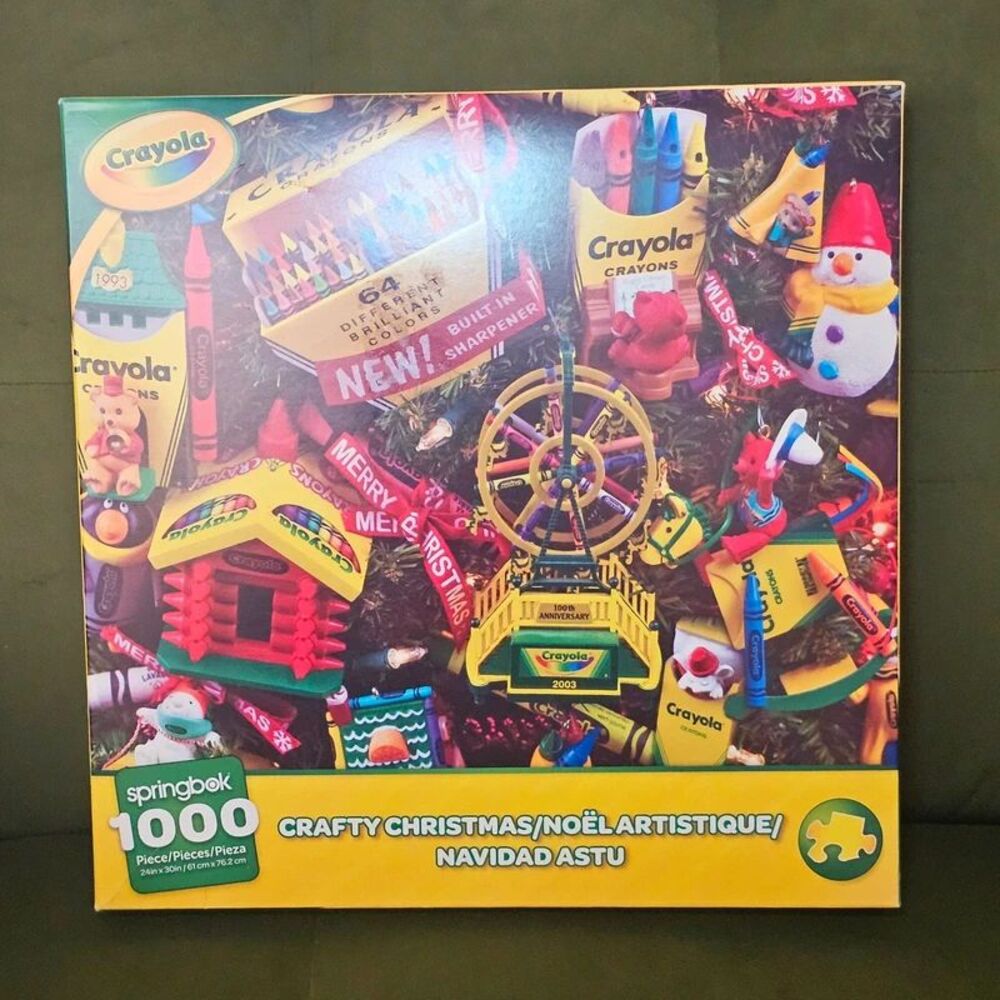 Springbok Crayola Crafty Christmas 1000-Piece Jigsaw Puzzle (Complete)